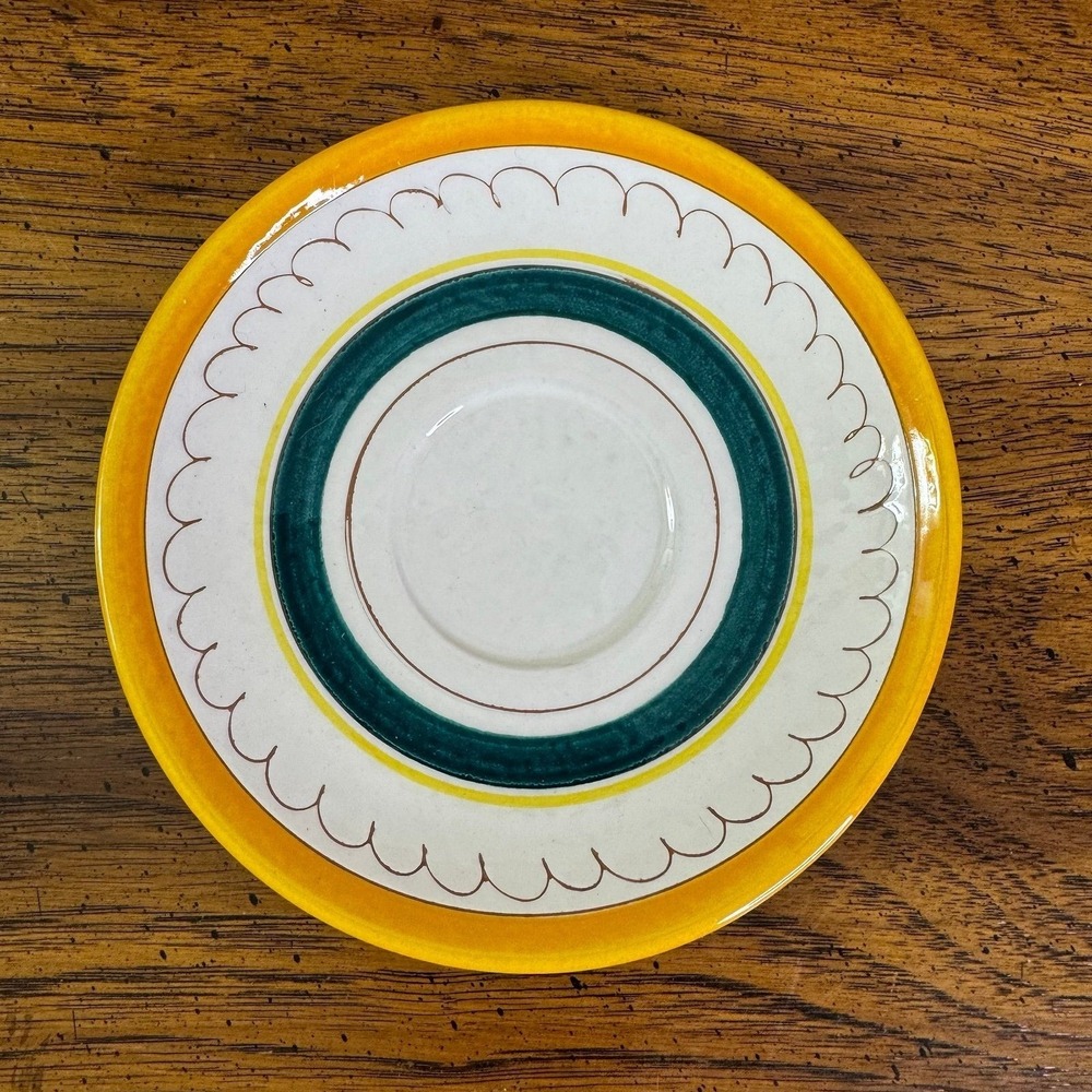 Stangl Pottery Fruit Lemon Brown Trim Saucer USA Vintage 1942-78